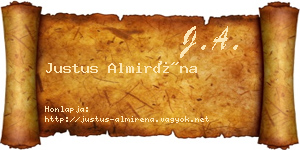 Justus Almiréna névjegykártya
